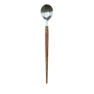 Vintage 50s Arnart Japanese Salad Serving Spoon Stainless Steel Wood Handle MCM